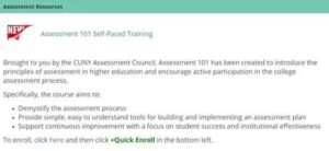 Click Assessment 101 under Assessment Resources